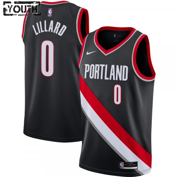 Portland Trail Blazers Trikot Damian Lillard 0 2020-2021 Nike Icon Edition Swingman - Kinder